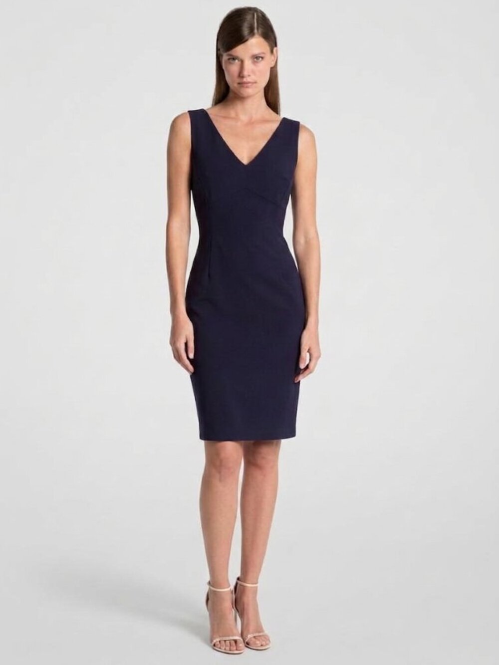 Michael Kors Collection Black Plum Minimalist Wool Dress NWT 6